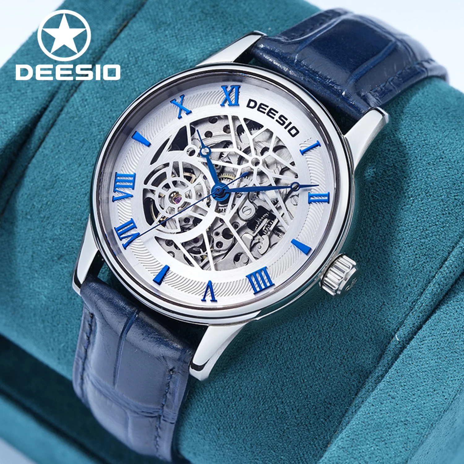 deesio-orologio-meccanico-automatico-40mm-cassa-in-acciaio-inossidabile-316l-riserva-di-carica-36-ore-resistenza-all'acqua-50-m-cinturino-in-pelle-zaffiro