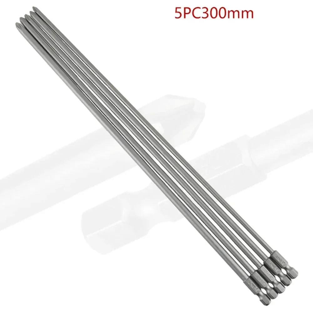 

5Pcs 300mm Magnetic Long Screwdriver Bit PH1 PH2 Cross Screwdriver Bit Hex Shank Magnetic Screwdriver Bit Drill Hand Tools