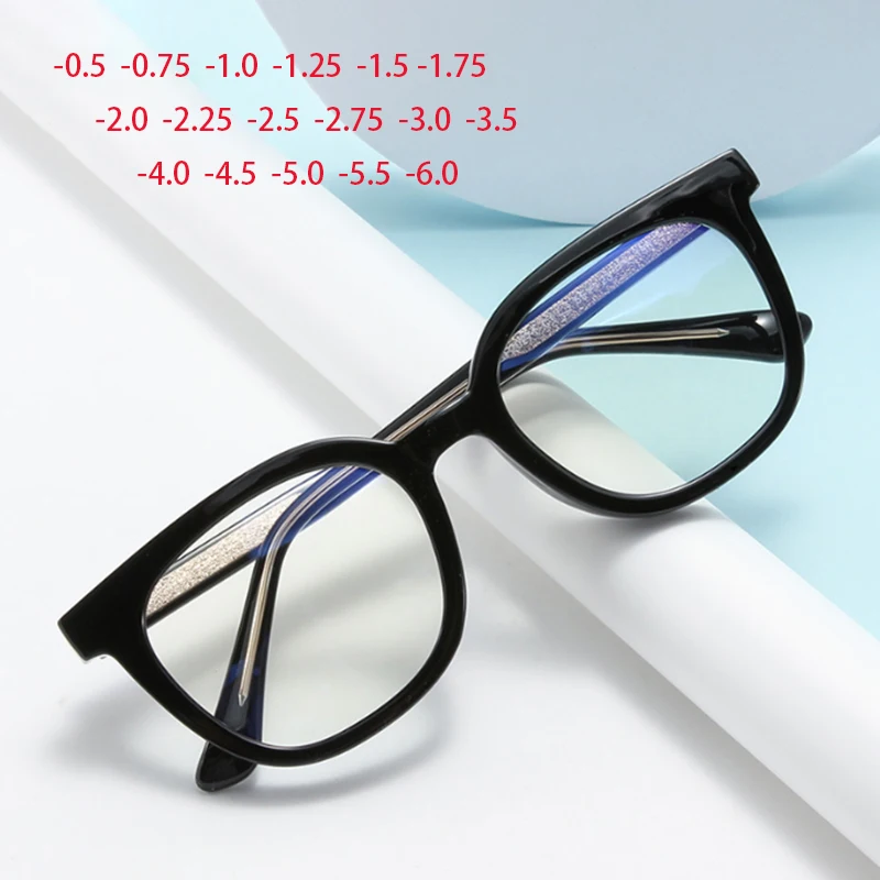 

Ultralight TR90 Blue Light Blocker Myopia Spectacles Frame Women Men Fashion Oval Prescription Glasses Myopia 0 -0.5 -0.75 To -6