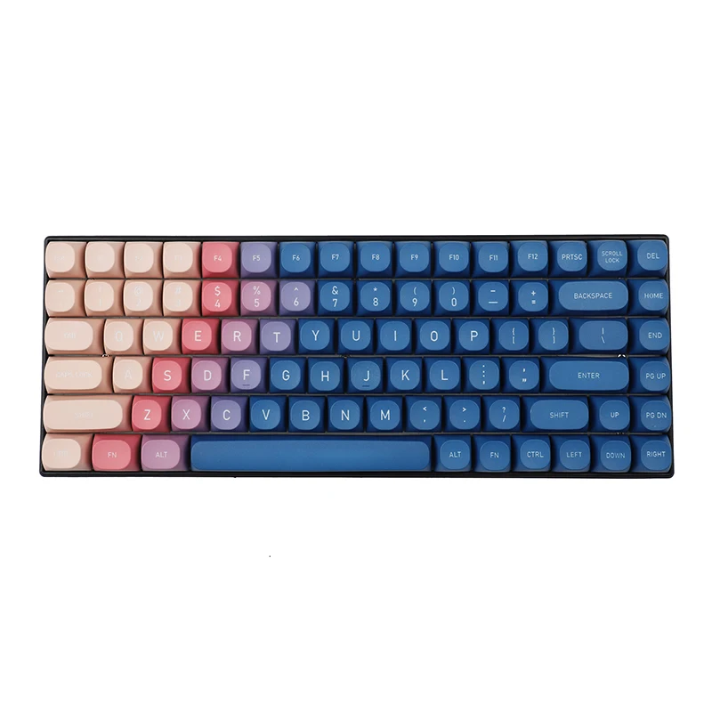 PBT material MA height sunset color scheme 141-key mechanical keyboard personalized cross chrysanthemum personalized keycap