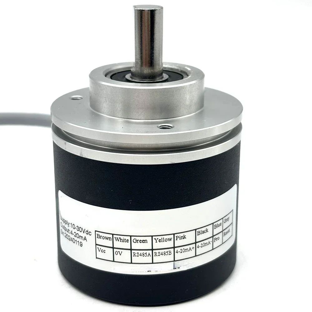 60mm Absolute Rotary Encoder 8/10/12 bit Multi turn 4-20mA SSI RS485 modbus canopen output