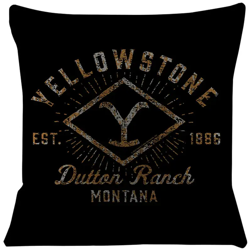 Yellowstone Dutton Ranch Cushion Cover for Sofa Pillow Case Cover Seat Car Throw Pillowcase 45X45cm For Home Decorative SJ-899