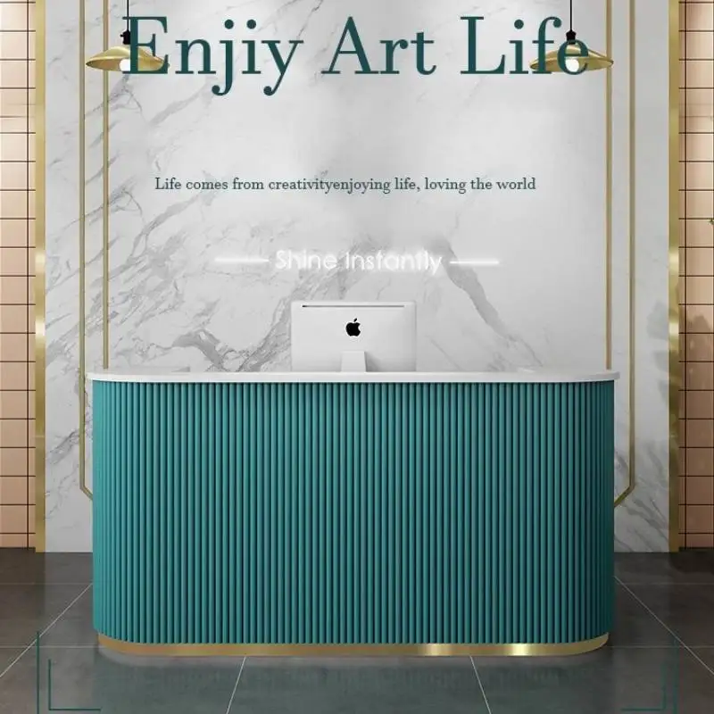 

Aesthetics Logo Reception Desks Beauty Drawers Design Luxury Reception Desks Salon Office Empfangstheke Office Furniture