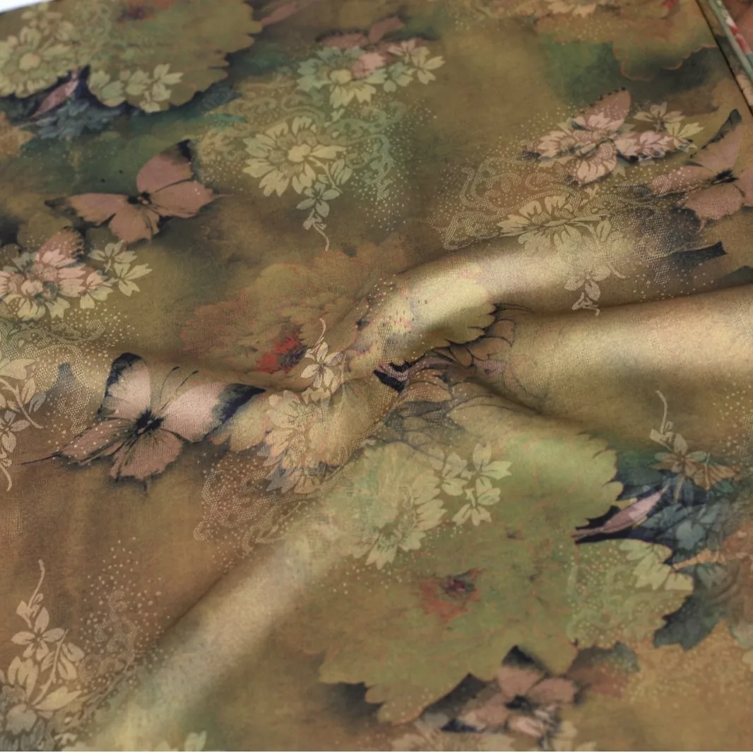 Vintage Xiangyun Filato Stampato Panno Artigianato Runner da tavola Tessuto Cheongsam Abiti su misura Tie-Dye Celebrazione del matrimonio