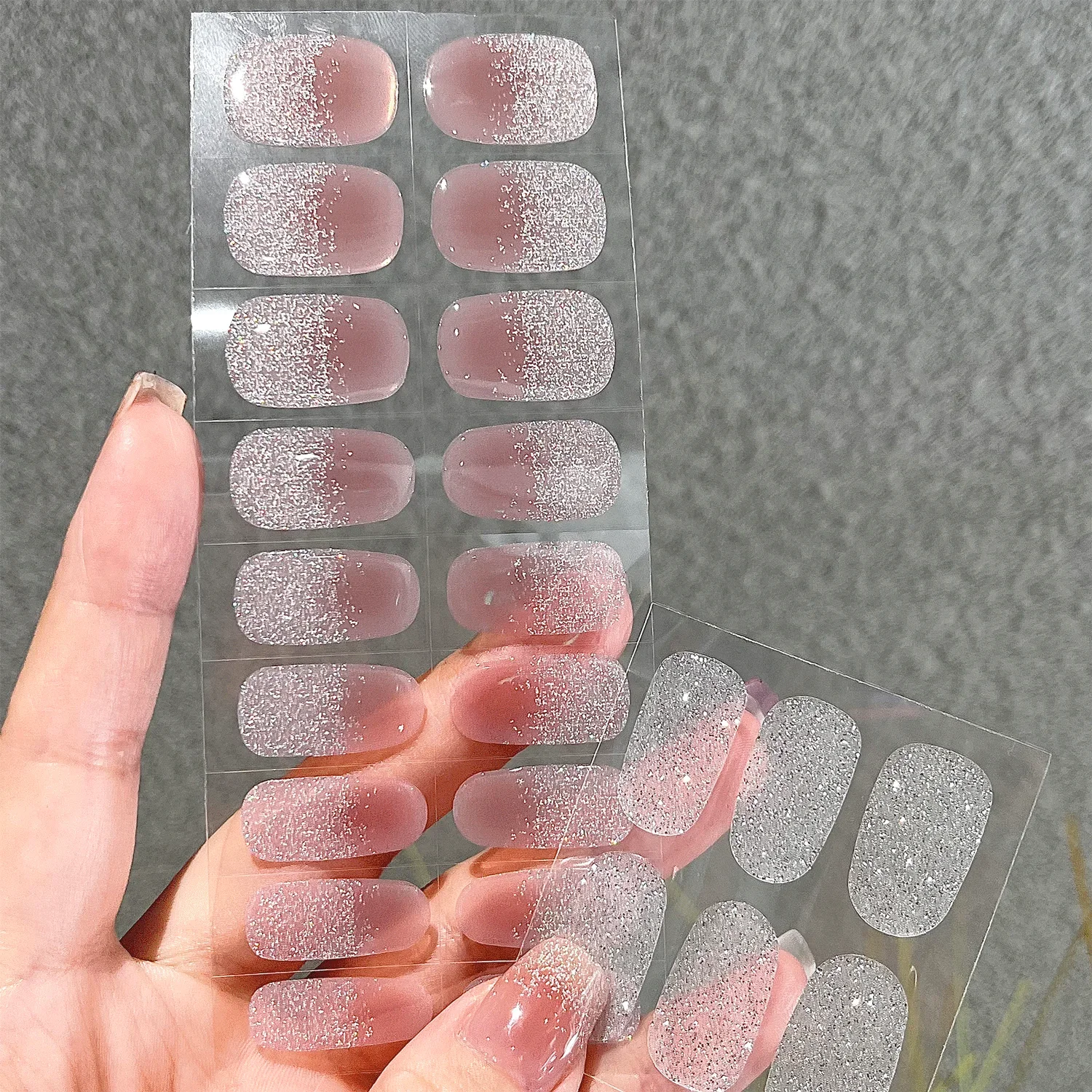 16/20/22/24 tiras de pegatinas de Gel semicuradas para uñas, nuevas parches para uñas semicocidas, calcomanías de cobertura completa, decoraciones artísticas para uñas, lámpara UV necesaria