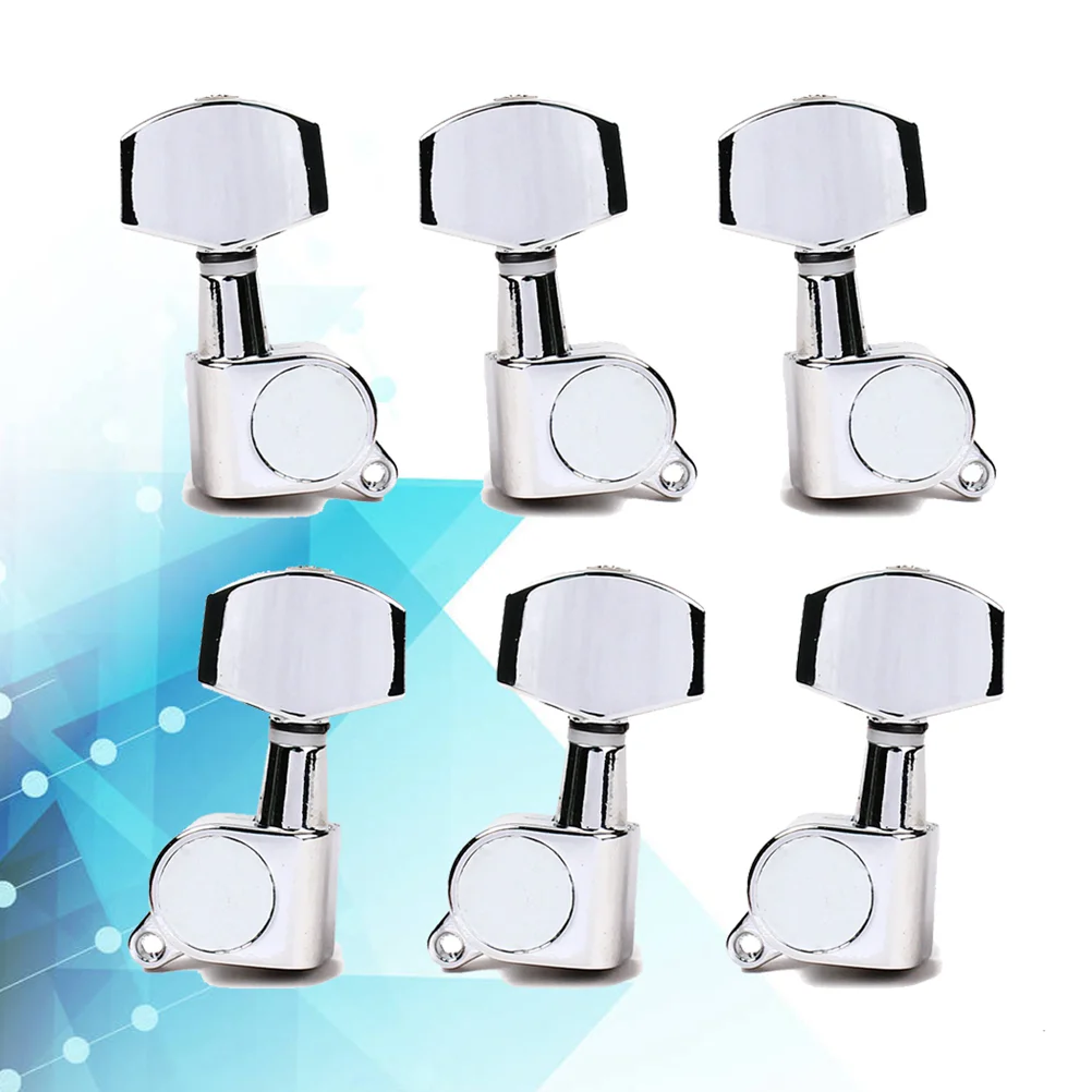 6 PCS Sealed Inline Electric Guitar String Tuning Pegs Keys Thread Bushing Machine Heads Tuners Set Finish Left Right Hand 3L3R