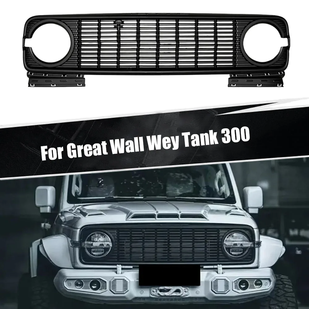 

Front Bumper Racing Grills For Great Wall Wey Tank 300 Car Led Grille Grills Grill Guard Grid Headlamp Cover Frame
