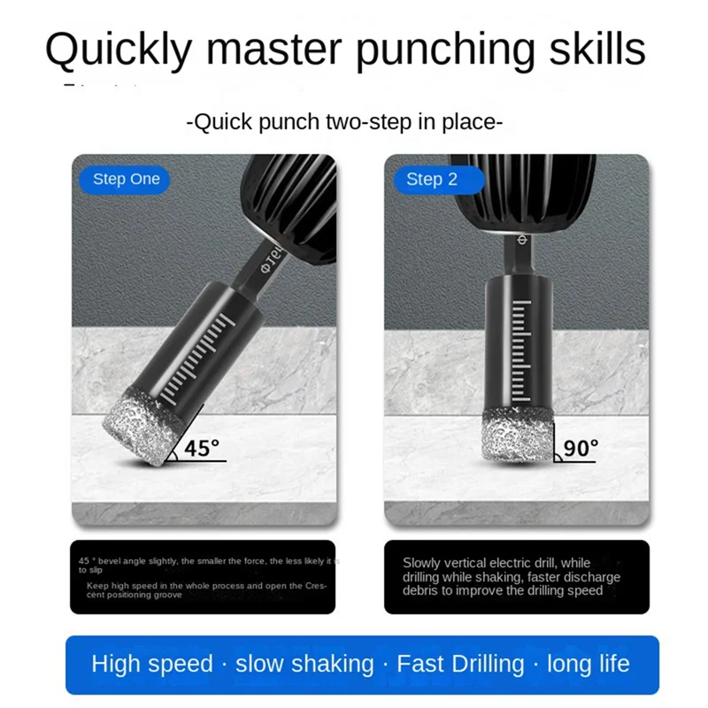 

A70P 10Pcs Hexagonal Shank Brazed Dry Tile Diamond Drill Bit 5-16Mm Hole Saw Marble Porcelain Cup Saw Hole Opener