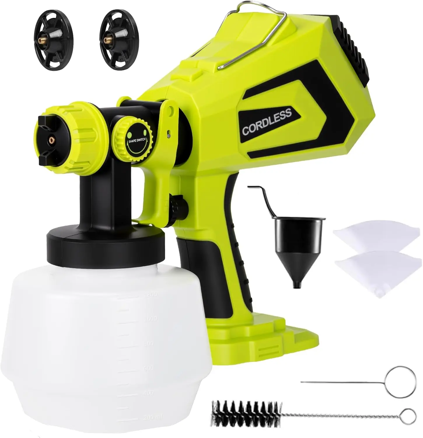 

Cordless 18V Paint Sprayer Gun, 1200ml HVLP for Walls, Furniture, Fences & DIY Projects