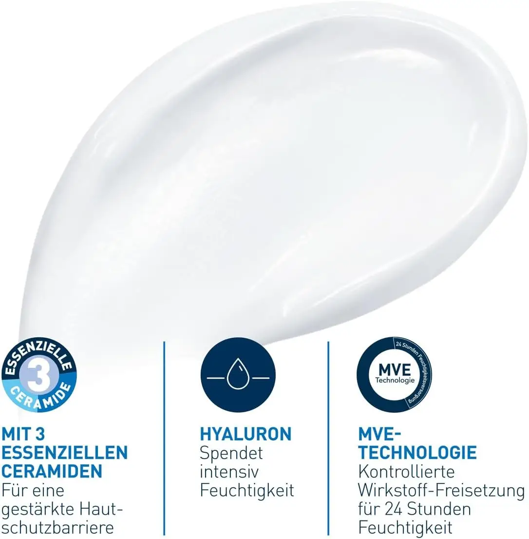 CeraVe Moisturising Cream 340g Fragrance‑Free Daily Face & Body Cream with Ceramides for Dry Skin Care
