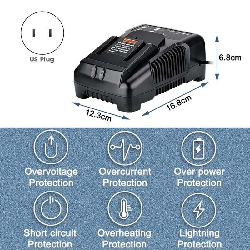 Carregador de carregamento rápido para bateria de lítio AEG 18V, AL1218, L1815G, L1820R, L1820S, L1825R, L1830R, L1840R, 2A