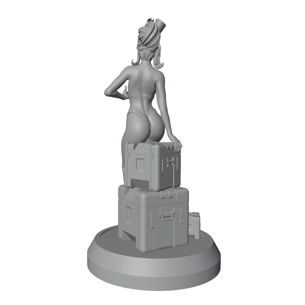 1/24/6 Summer beach style bikini female ornaments, cute young girl resin model kit GK mini 3D printed gray model doll, unpainted
