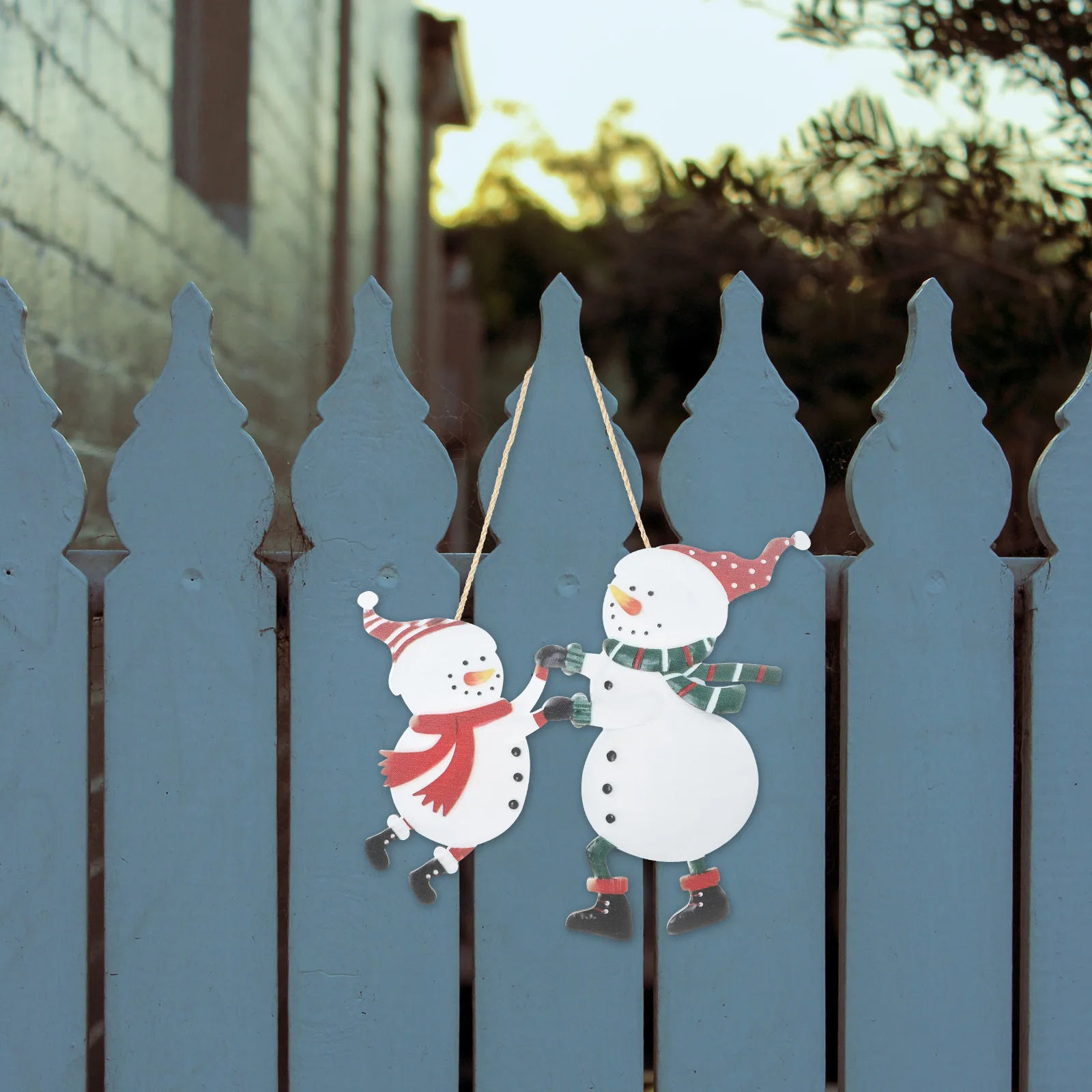 

Christmas Wooden Hanging Door Sign Cute Dancing Snowman Xmas Front Door Plaque Holiday Festival Decoration Merry Christmas Sign