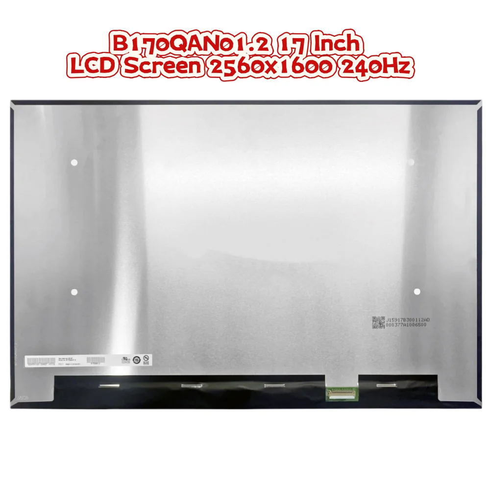 

17,0-дюймовый B170QAN01.2 240 Гц IPS ЖК-экран IPS-панель QHD 2560x1600 EDP 40-контактный безсенсорный дисплей для ноутбука