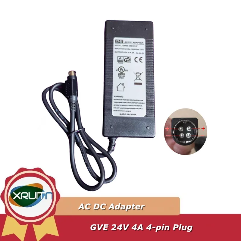 

Сменный адаптер переменного тока 24 В, 4 А, 4-контактное зарядное устройство для блока питания GVE GM95-240400-F GM90-240400-F