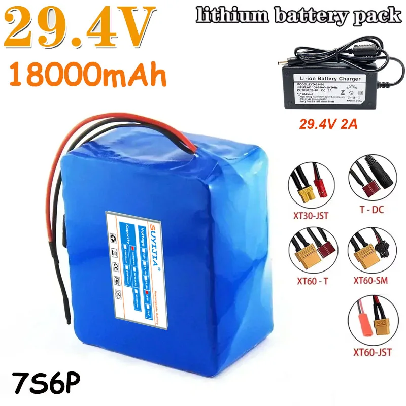 

Batterie Lithium-ion Rechargeable 29V 7S6P 18000mAh 18650, Adaptée Aux Scooters Électriques 24V Avec Interface BMS En Option