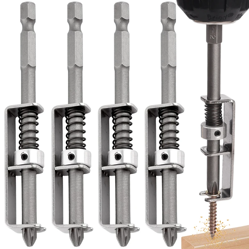 Spring-Loaded Screw Holder Bit Anti-Drop Screwdriver Positioning Bit Fixing Clamp Bits Holder for Electrician DIY Home Repair