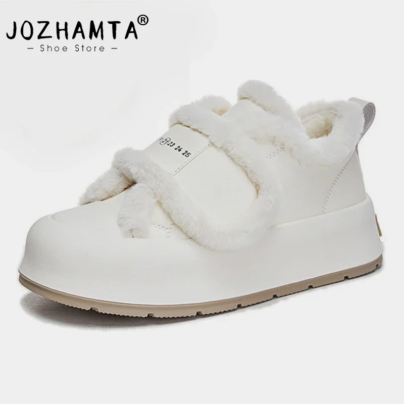 JOZHAMTA Size 35-40 Winter Women Snow Boots Casual Fashion Warm Plush Ankle Boots Platforms Sneakers Short Woman Leisure Shoes