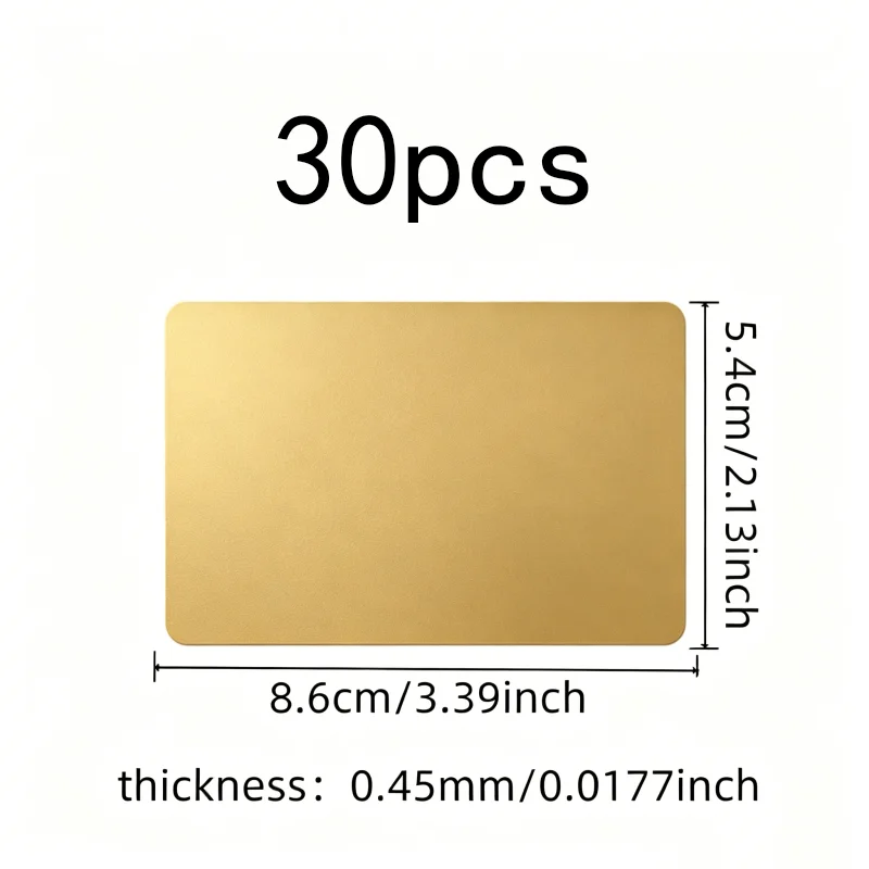 30 pcs 0.45mm Anodized Aluminum Tags, Durable Scratch Resistant, Gift Name Cards Metal ID Tags, Perfect for Laser Marking