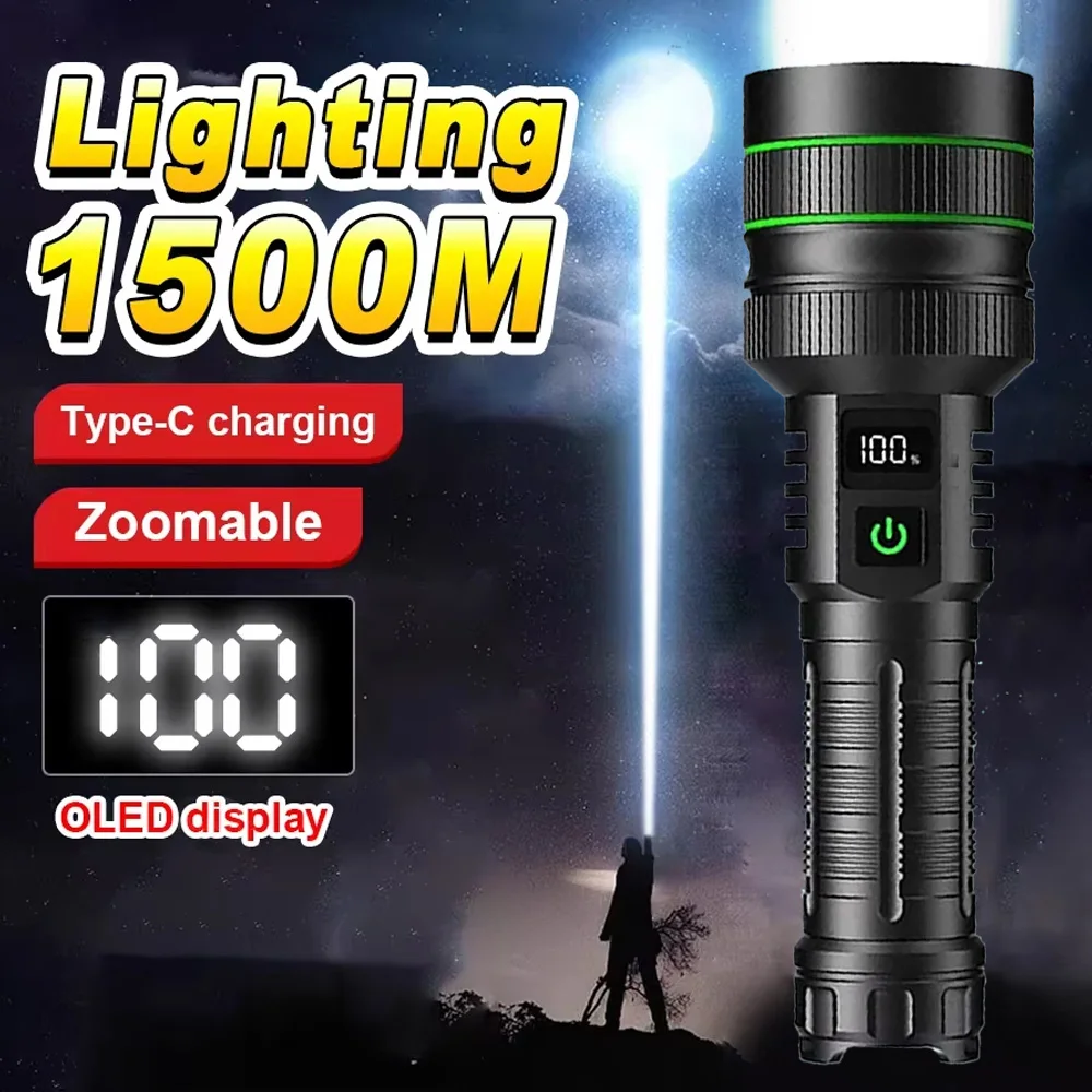 

100000000LM Super Bright Flashlight LED Long Range USB Rechargeable Tactical Torch Outdoor Waterproof Camping Fishing Lantern