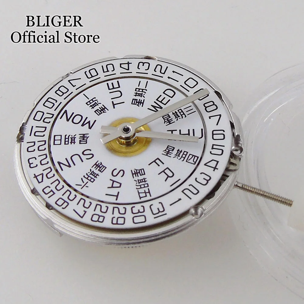 Replacement Silver ST2100 Movement Date Week 2836 Mechanical Automatic Watch Movement High Accuracy 28880VPH