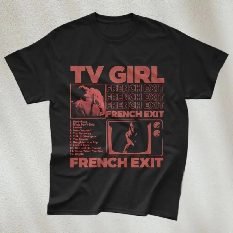 Camiseta de la banda TV Girl, camiseta con estampado de banda para mujer, nueva camiseta retro unisex informal de moda para verano