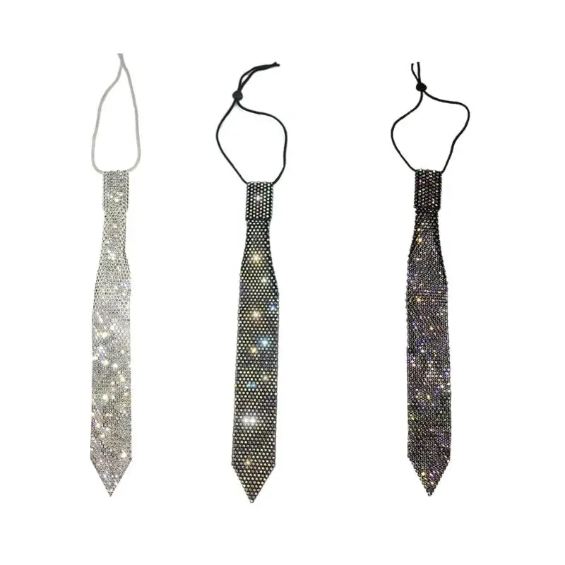

39BD блестящее колье со стразами, ожерелье, готический галстук с кристаллами для женщин, свадебные украшения и украшения для