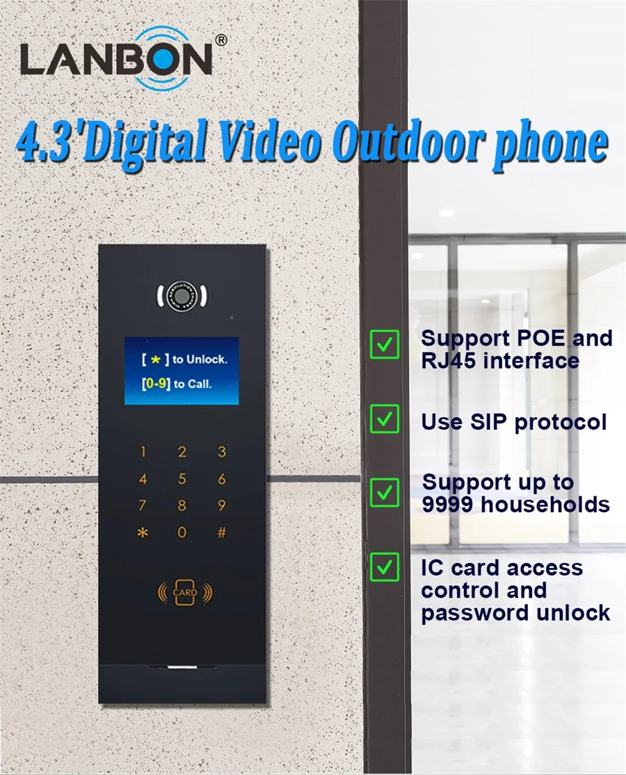 Mais recente multi-apartamento câmera de vídeo campainha porta telefone sistema de intercomunicação inteligente visão noturna sistema de entrada de porta para villa