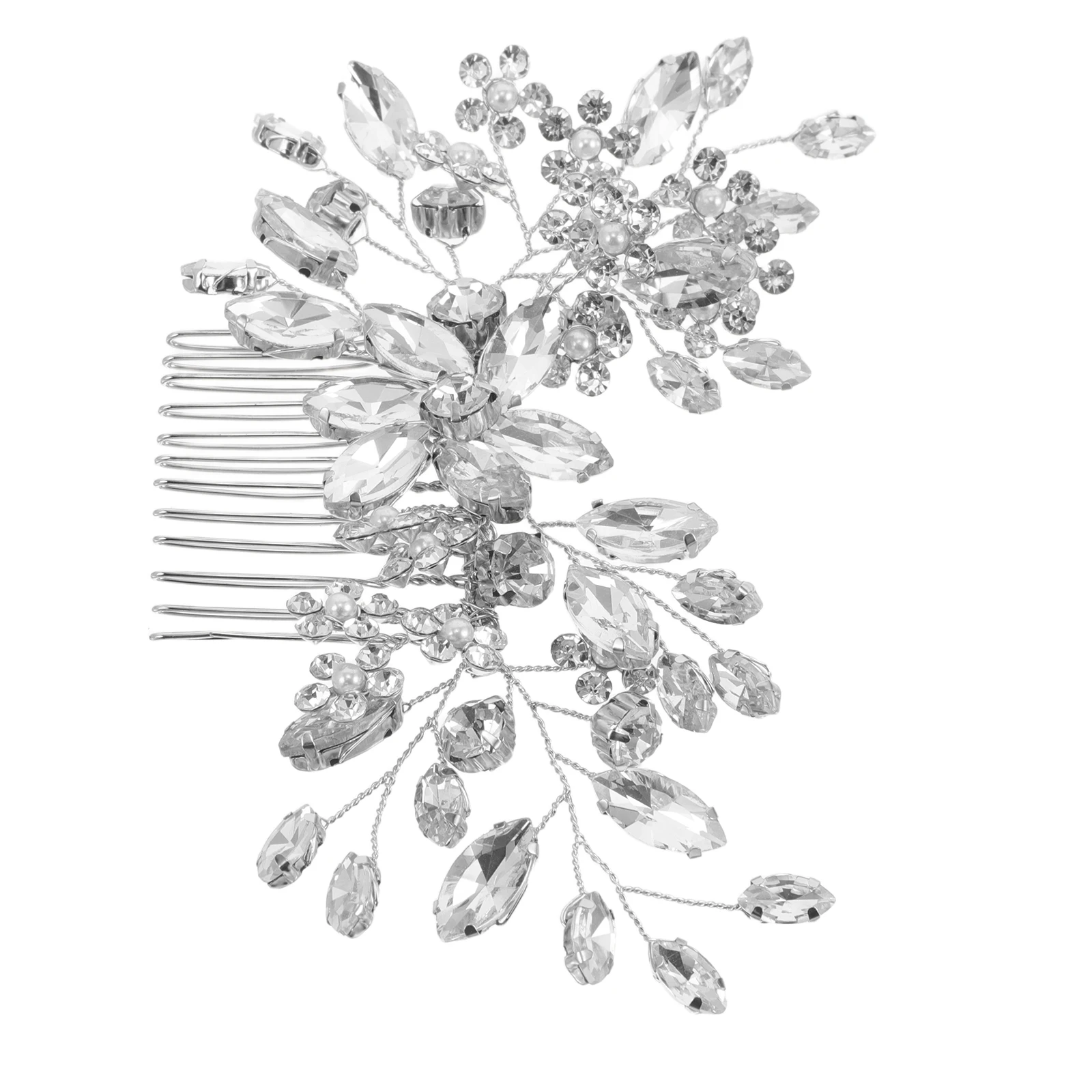 

Sparkly Crystal Hair Comb Rhinestone Bridal Wedding Accessories Elegant Headpiece Ceremony Photography Green Lightweight