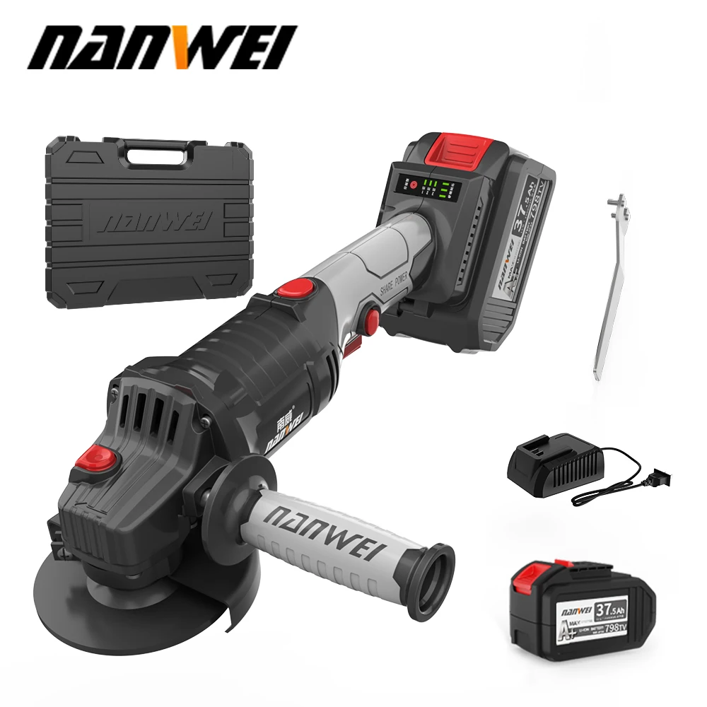 For Nanwei Angle Grinder Lithium Electric Mini Hand Grinder 4/5inch  brushless motor multifunctional