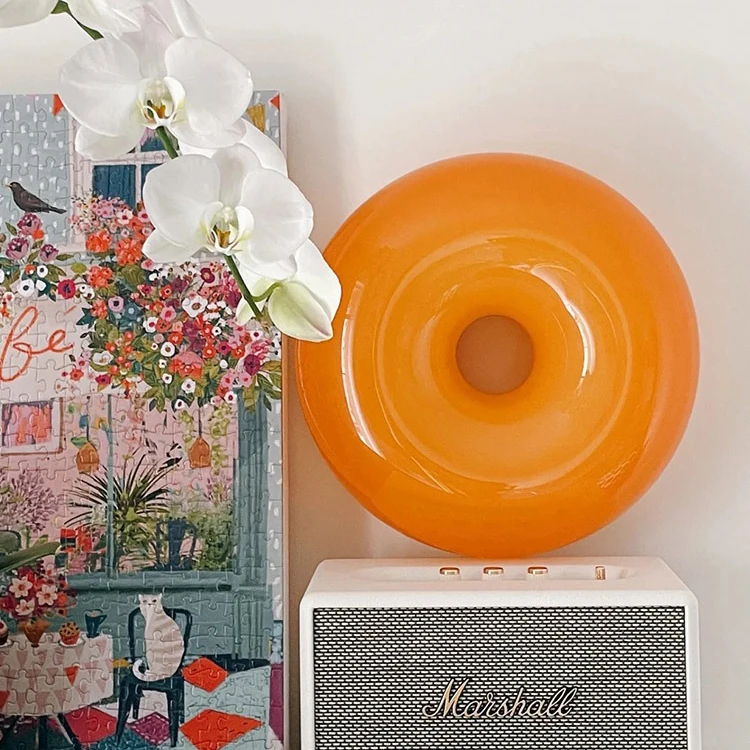 Lámpara de Donut nórdica, luces inteligentes para el hogar, luz de pared naranja, lámparas de mesa Bauhaus para decoración del hogar