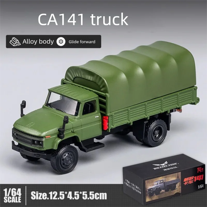 1:64 Liberation CA141 Military Truck Miniature Alloy Diecast Car Model Simulation Static Collection Transport Vehicle Model Gift