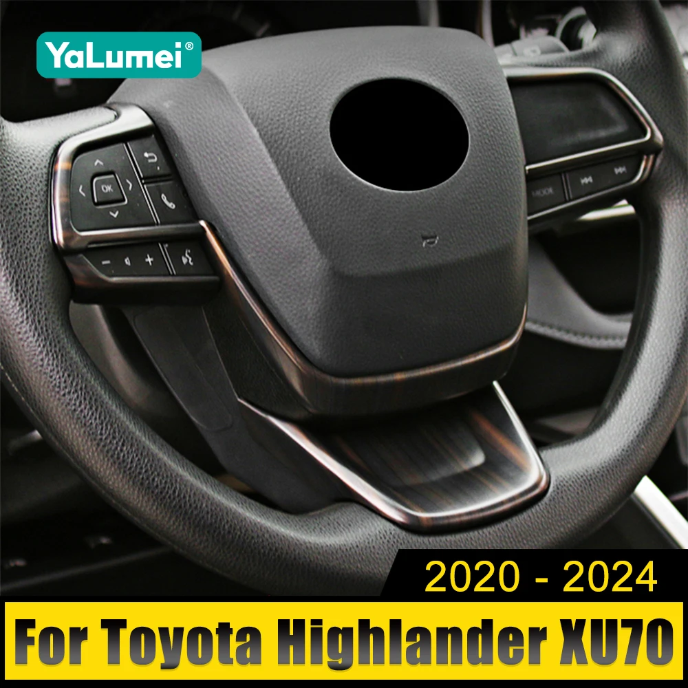

Для Toyota Highlander XU70 Kluger 2020 2021 2022 2023 2024 гибридный ABS автомобильный руль, кнопка, панель, накладка, наклейка