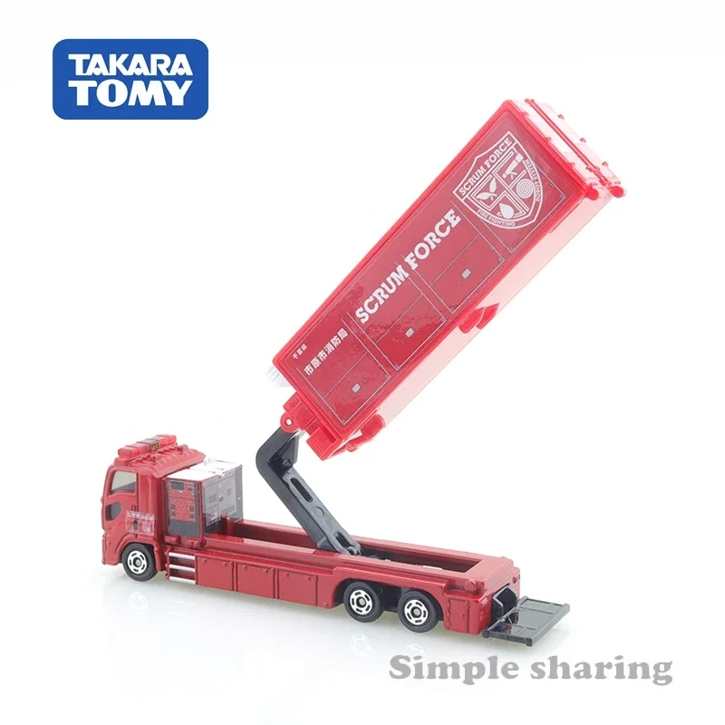 Takara Tomie Lang Type Tomica No.121 Ichihara Stadsbrandweer Scrum Force Legering Speelgoed Motorvoertuig Diecast Metalen Model