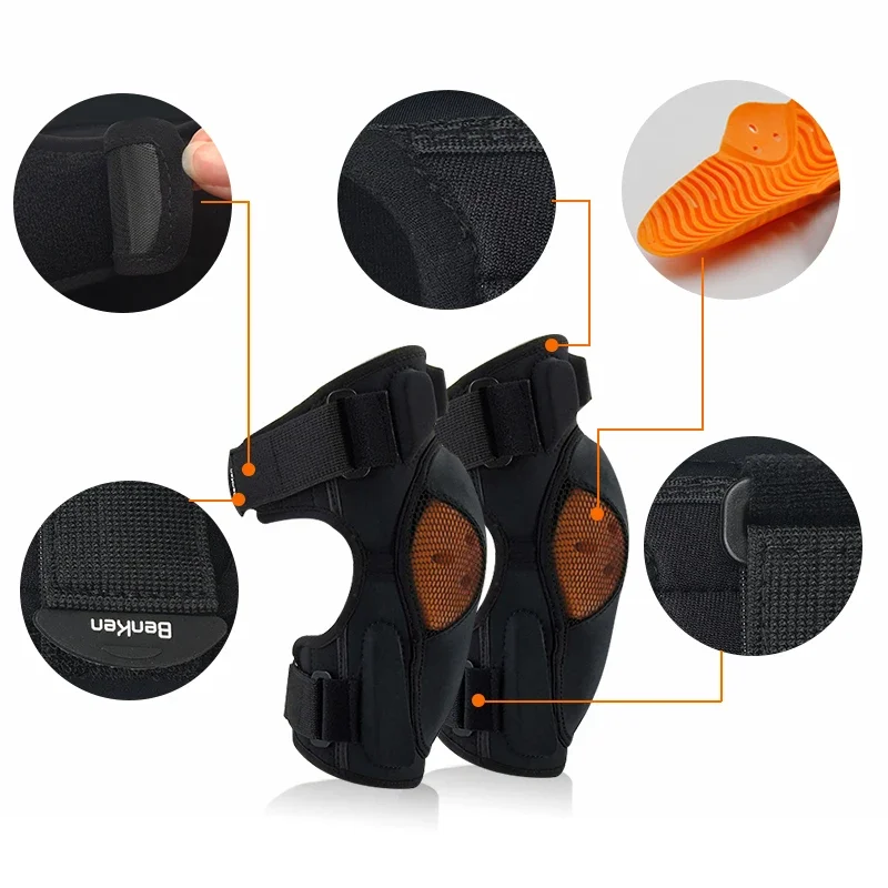 BenKen Knee Brace Elbow Pads Set Cycling Motorcycle Skiing Rodilleras Shock Absorption for Joint Security EVA Protection Gear