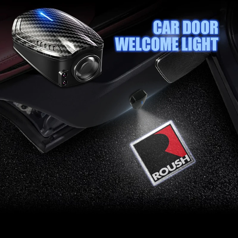 Proyector de luces Led para coche, accesorio de iluminación de bienvenida, con 2 piezas de carga inalámbrica, para Ford Roush Logo Focus Mondeo Fiesta
