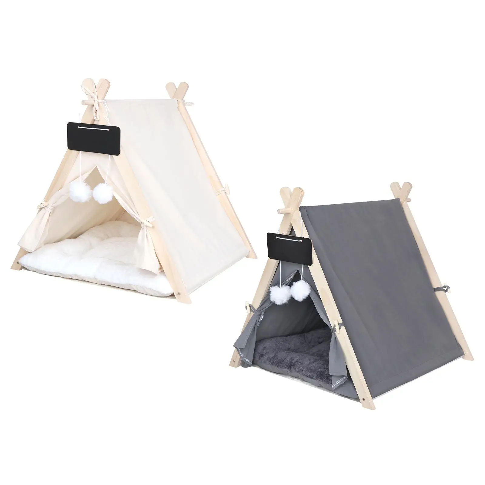 Pet Teepee Washable Semi Enclosed Warm Dog House for Puppy Indoor Outdoor