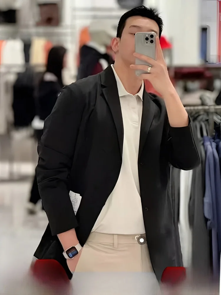 

Leavo Johnson Premium Men's Lightweight 3D Tailored Spring Summer Suit Elastic Glued Casual Jaet Faion Urban Sle