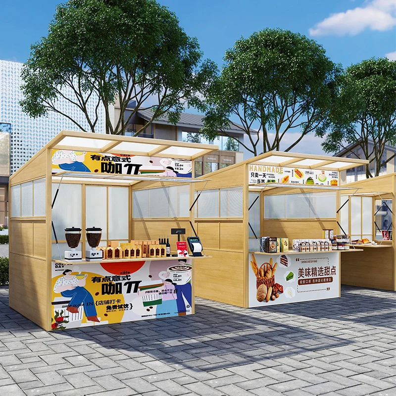 

Полки для киоска Ночной рынок Живописное место Сторек для закусок Стеллаж для выставки товаров Выставочное продвижение Навес для полки