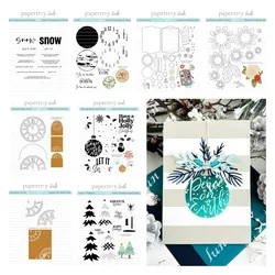 Bigs Winter Sentiments Clear Stamps Metal Cutting Dies Stencils Scrapbook Embossed Paper DIY Stamp Hot Foil Craft Decoration