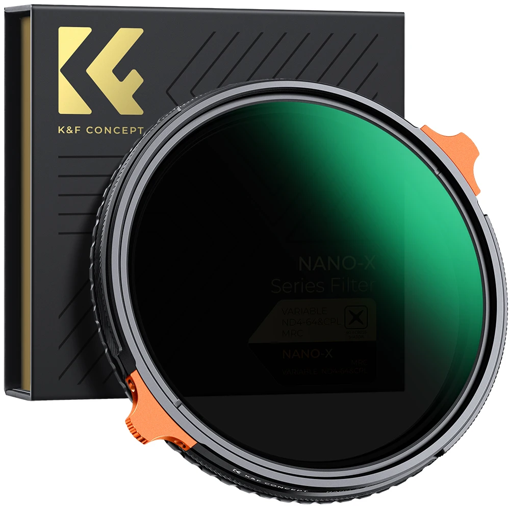 

K&F Concept Nano-X 2 in 1 ND4-ND64 Variable ND+CPL Polarizers Filter Neutral Density Filter for 37-82mm 4967 77 82mm Camera Lens
