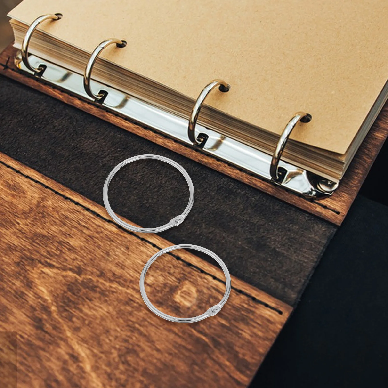 20 قطعة حلقات الموثق أوراق فضفاضة الحديد دائرة معدنية خواتم للوثائق بطاقات فلاش ملزمة كتاب تنظيم مدرسة مكتب المنزل الحرفية #2