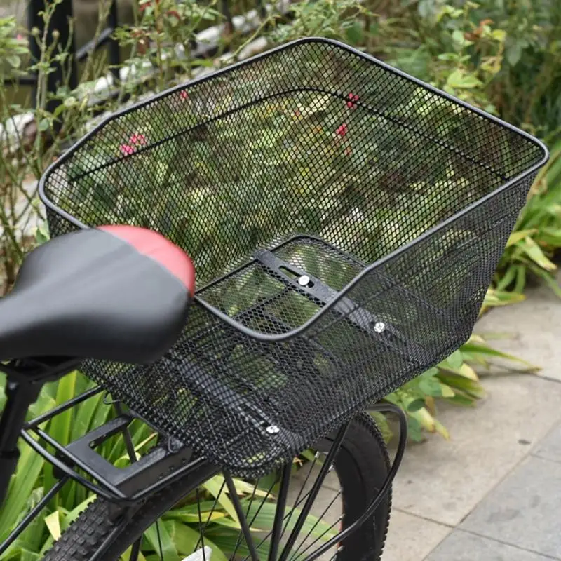 

Iron Bicycles Rear Basket High Strength 30kg Weight Capacity Oversized Storage For Cycling Commuting And Shopping 69HD