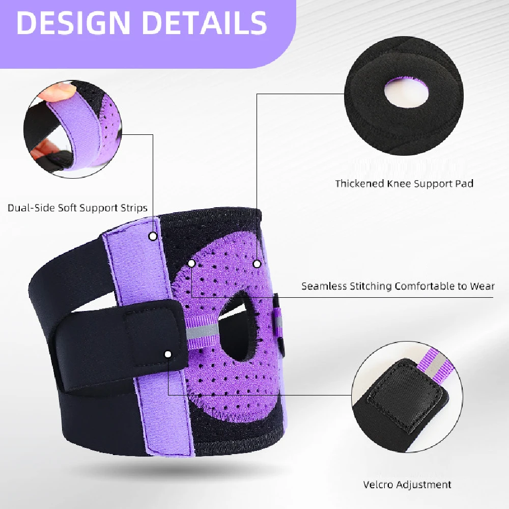 1PCS Sports Patella Knee Support Brace Compression Sleeve, Knee Protector Pads for Men Women, Arthritis & Knee Pain Relief