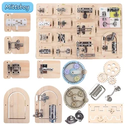 Montessori Busy Board DIY Accessories Unlock Door Latch Anti Theft Lock Wheel Educational toys Sensory Training For Children Toy