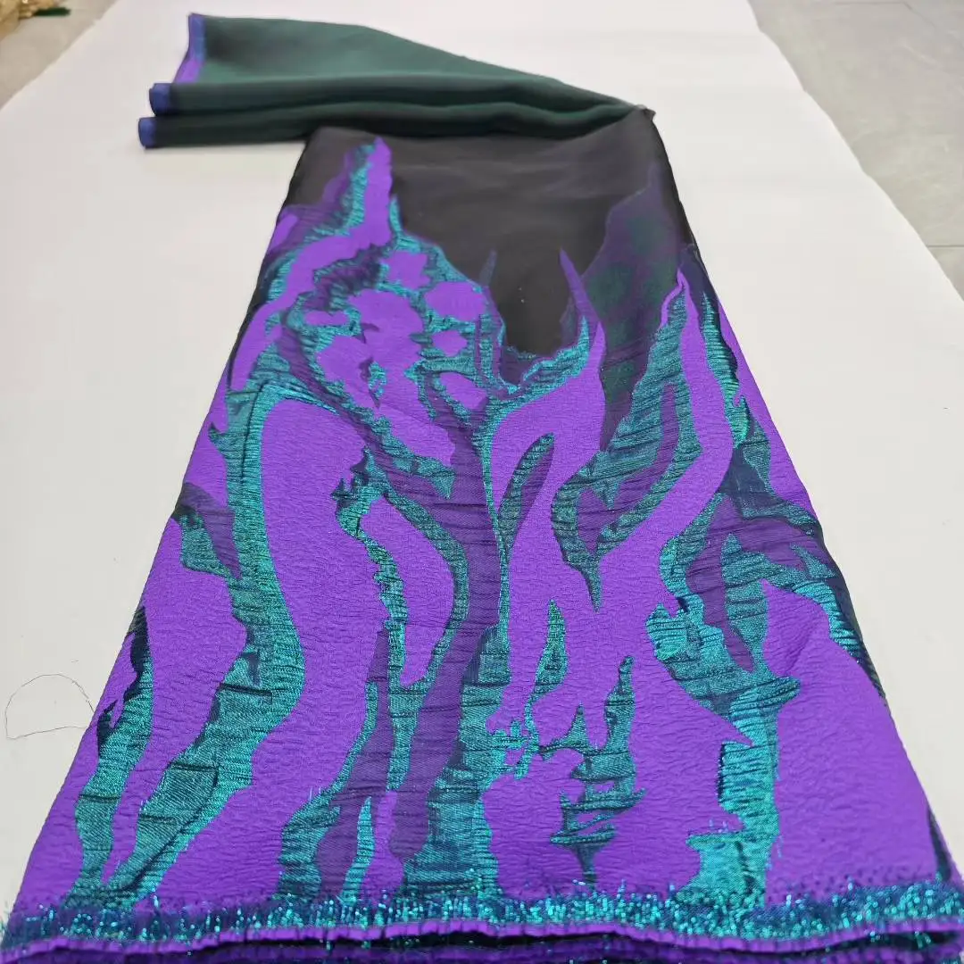 Nigerian Brocade Jacquard Lace Fabrics 2025 High Quality Damask Lace Fabrics for Wedding Dress High Quality Jacquard Fabric Sew