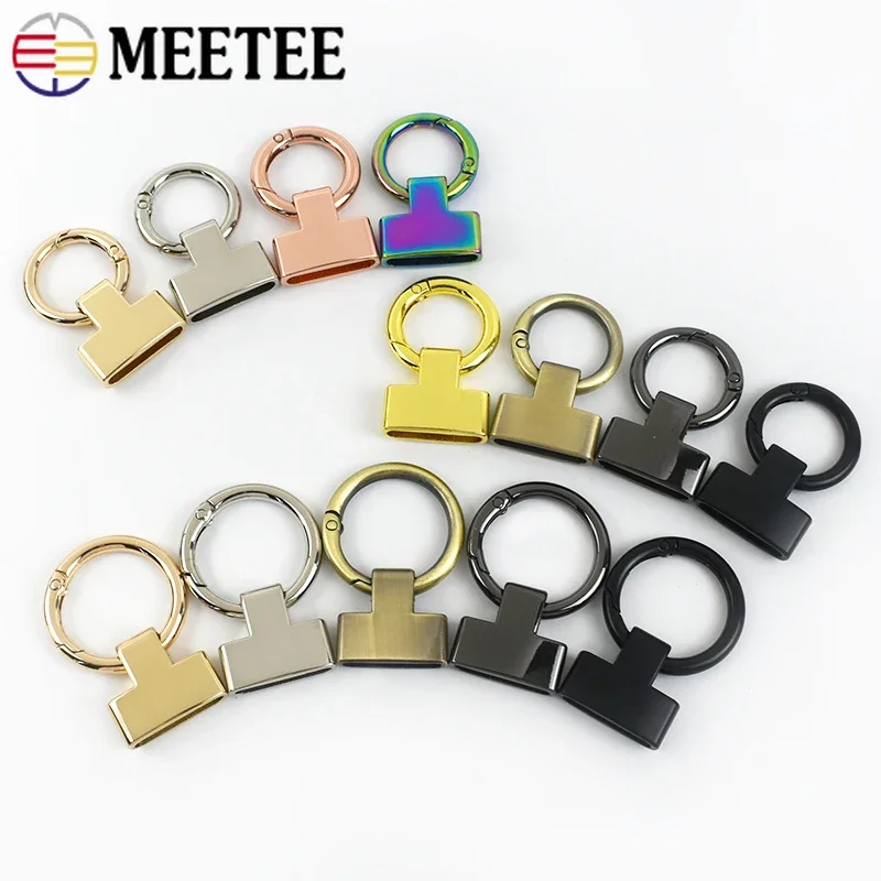 5/10Pcs 20/25mm Spring O Ring Hook for Keychain Webbing Strap Metal Buckles Keyfob Stopper Tail Clip Snap Rings Clasp Hardware