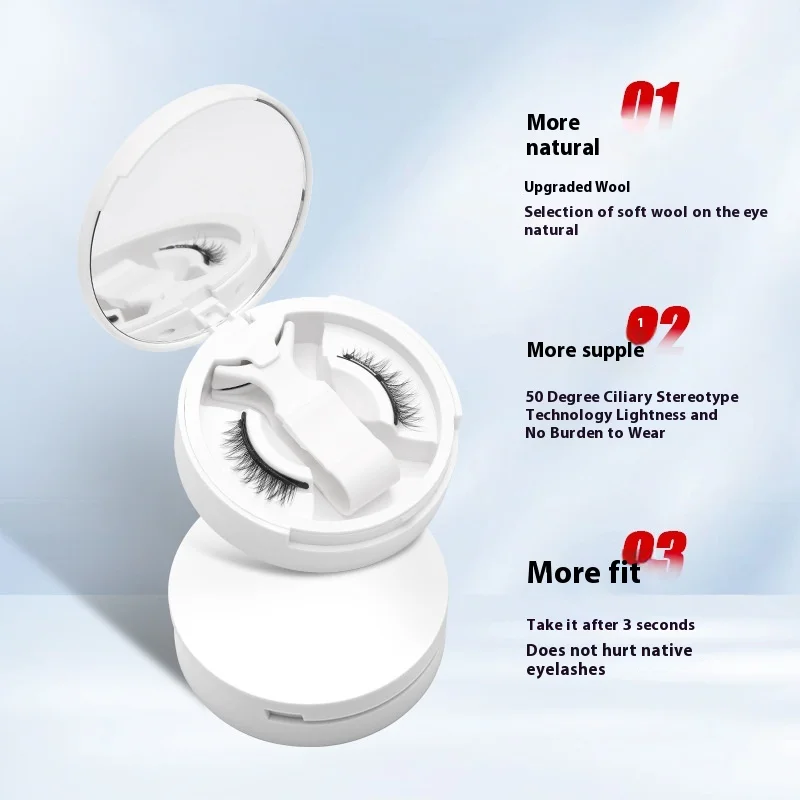 ใหม่ 1 คู่ขนตาปลอม Wispy Fluffy False Lashes ขนตาแม่เหล็กแบบใช้ซ้ําได้พร้อมแหนบ Make Up คอสเพลย์ Faux Cils