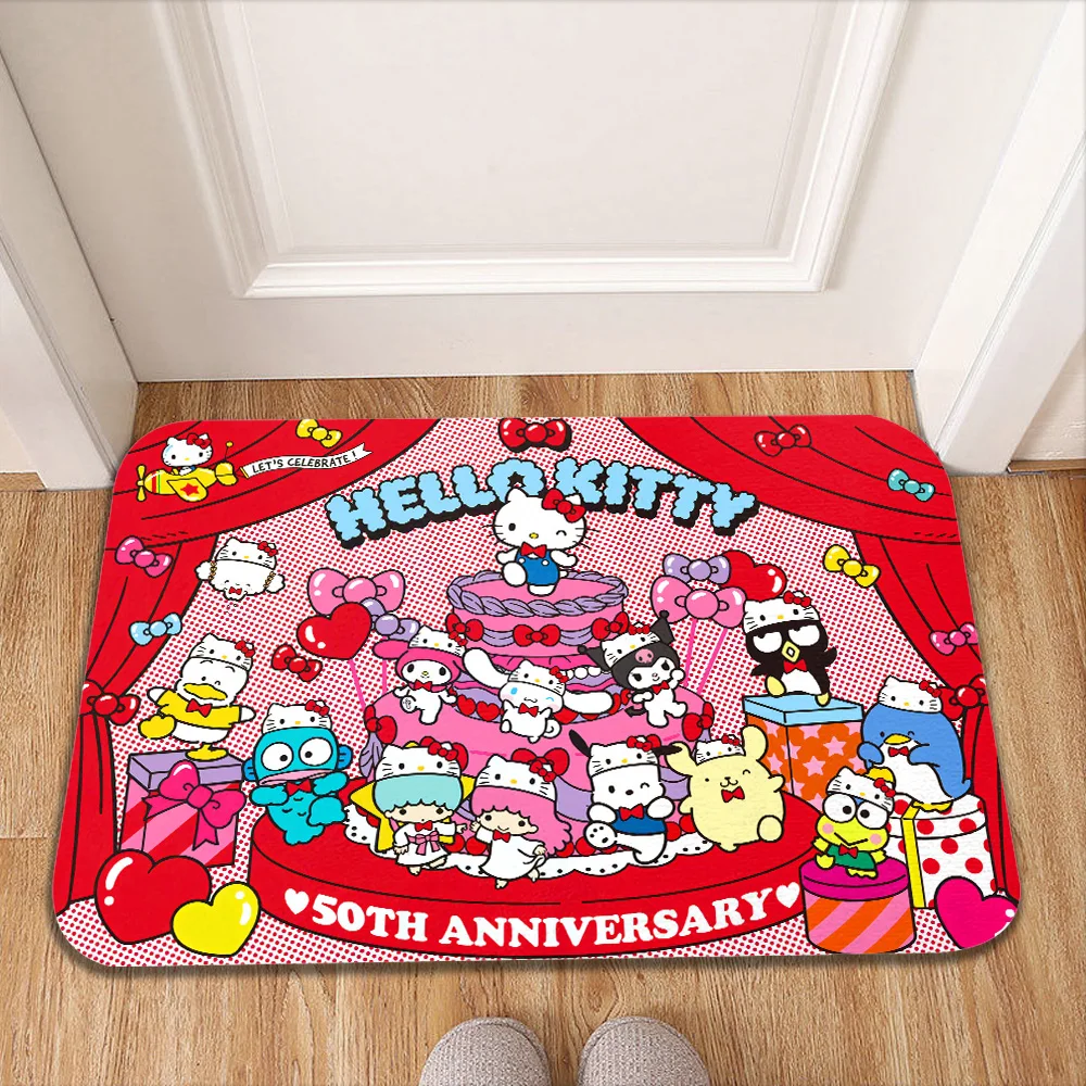 

Коврик для передней двери Нескользящий ковер в гостиной Коврики Kawaii Sanrios Коврик для прихожей Коврик для входной двери Современное украшение для дома Ванна