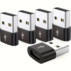 OTG USB-USB C 어댑터, 내구성 금속 빌드 범용 호환성, 아이폰, 아이패드, 삼성 S23, 아이워치, 에어팟 포함, 5 개